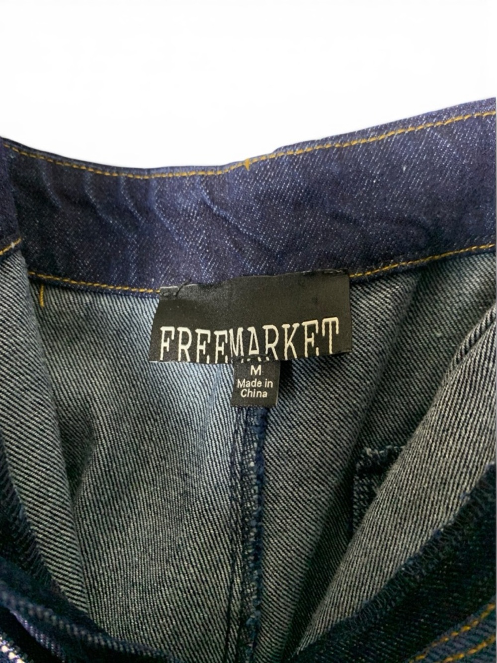 Free Market Jeans Womens M Dark Wash Super Wide Leg High Rise Gold Chain Denim - Picture 10 of 15